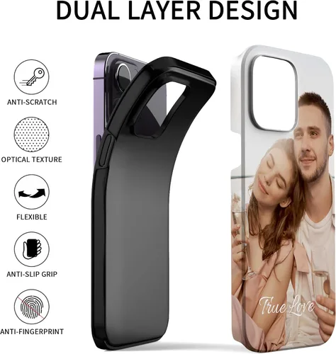 Miniatura 4 de Easycosy Fundas personalizadas para teléfono con imagen para 17 16 15 14 13 12 11 Pro/Max/Mini Air XR X Xs Max, defensa de doble capa, anti-caída