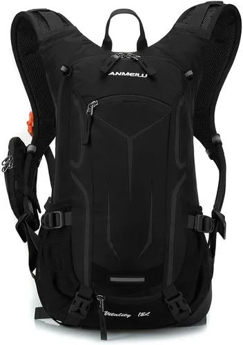 Mochila de ciclismo al aire libre, 18L, color negro
