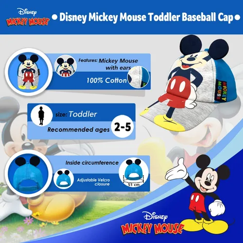 Miniatura 2 de Disney Mickey Mouse - Gorra de béisbol de algodón para niños 2 a 5 años
