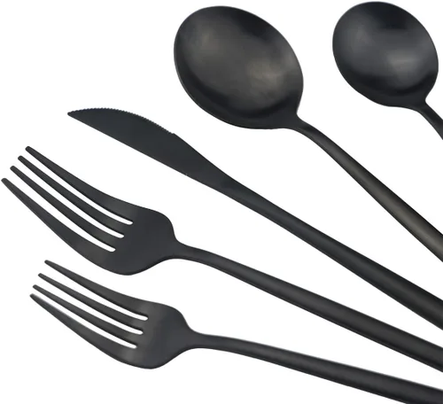 Miniatura 6 de Juego de cubiertos de acero inoxidable 18/10 con acabado satinado mate, 20 piezas, cuchara, tenedor, cuchillos, cubiertos, servicio para 4