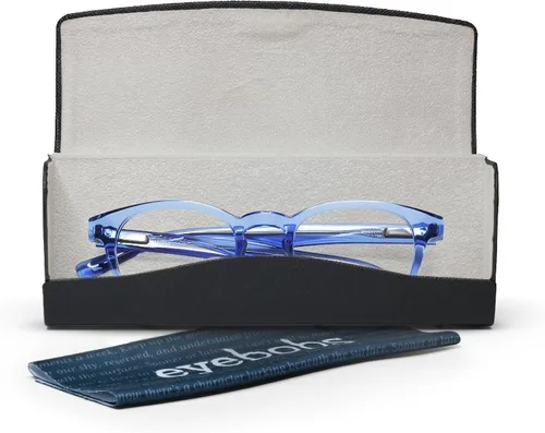 Miniatura 6 de eyebobs - Claramente Gafas de lectura prémium para hombres y mujeres Marco redondo Azul (Blue Crystal)