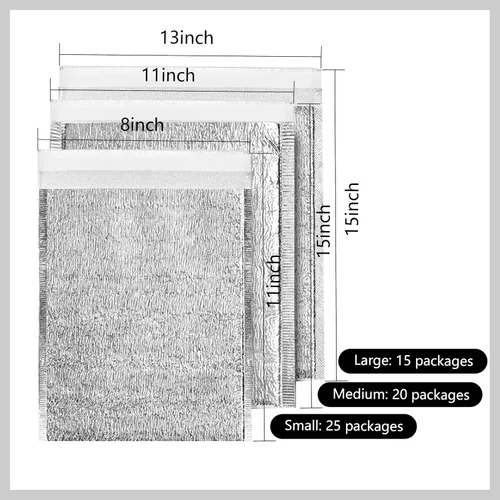 Miniatura 5 de SMILCO Bolsas aislantes reutilizables para cajas térmicas, forros metalizados, lonchera, caja de alimentos, bolsa de compras, forro aislante