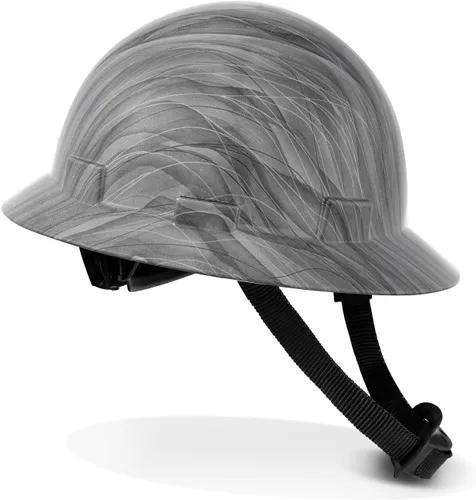 Miniatura 5 de ProtectX - Cascos de construcción de ala completa, ventilados, aprobados por la OSHA, con suspensión de 6 puntos, Cascos de construcción Granito