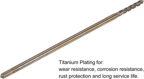 Miniatura 4 de uxcell Grifo de rosca espiral para flauta M2.5 x 0.45, cobalto métrico HSS (acero de alta velocidad) chapado en titanio Macho roscado de máquina H2