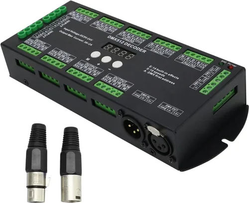 Miniatura 8 de AMKI Controlador de decodificador LED DMX 512 para controlador de atenuador de luz de tira de cinta RGB (12 canales)