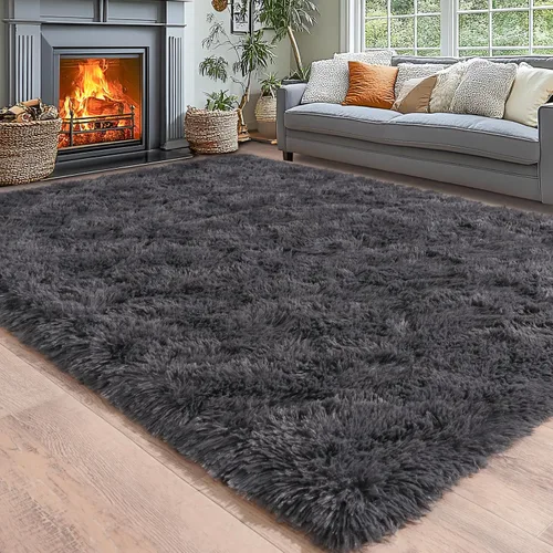Miniatura 145 de Alfombras de área de 8x10 para sala de estar, alfombra shaggy grande ultra suave y esponjosa para dormitorio, alfombras de felpa mullida Blanco crema