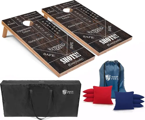 Miniatura 11 de Tailgating Pros - Juego de tableros para juego de cornhole con bolsas de maíz y estuche de transporte - Lanzamiento de agujero de maíz de 4 x 2 pies