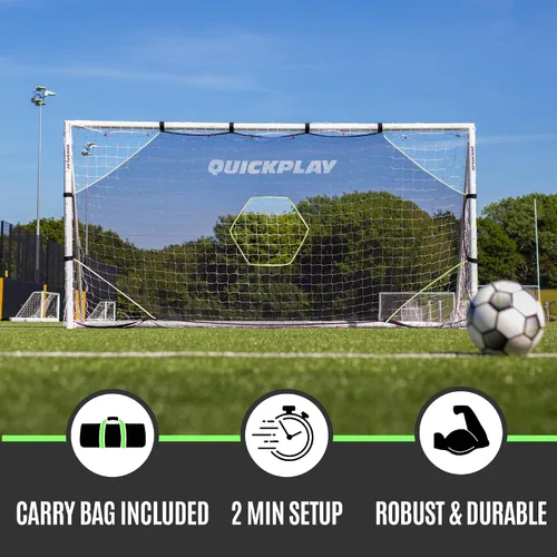 Miniatura 2 de QUICKPLAY Target Net Lite con 5 zonas de objetivo Practica disparos y precisión de pases Marco de portería de fútbol no incluido