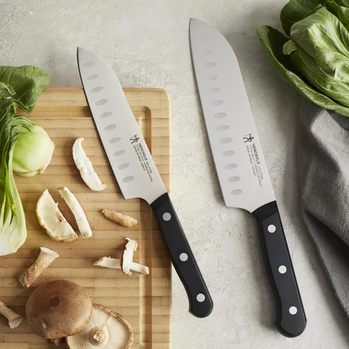 Miniatura 8 de HENCKELS Solution Razor-Sharp - Juego de cuchillos Santoku de 5 pulgadas, cuchillo Santoku de 7 pulgadas, diseño alemán informado por más de 100