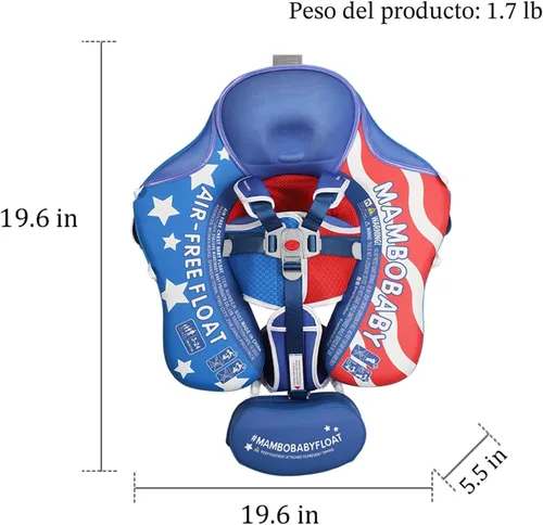 Miniatura 2 de Mambobaby Float Deluxe - Flotador de piscina para bebés: entrenador de natación seguro y cómodo para bebés y niños pequeños, diseño no inflable
