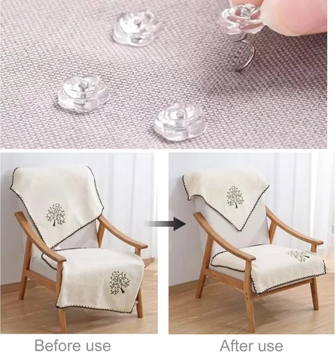 Miniatura 6 de NEBURORA 100 piezas de pasador giratorio de tapicería con cabeza de rosa transparente para fundas, faldas de cama, fundas de muebles de automóvil
