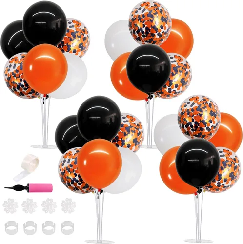 Miniatura 16 de TONIFUL Juego de 6 centros de mesa de globos de color azul marino y plateado para mesa, kit de arco de globos para decoraciones de graduación 2026