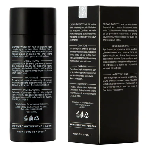 Miniatura 3 de CROWN Fibras para la construcción del cabello (0.99 oz), cubren instantáneamente el cabello fino y adelgazante para un aspecto más grueso