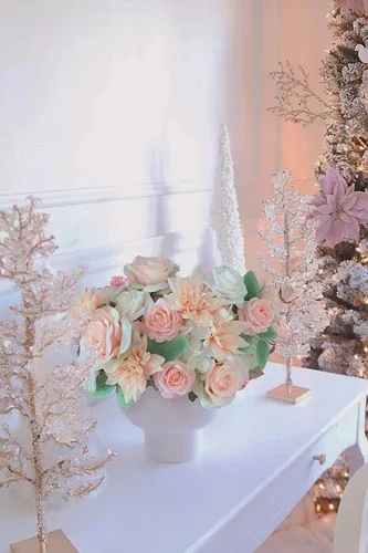 Miniatura 196 de FACINOC Ramos de Rosas Artificiales Naranjas, Juego de Caja de Flores Artificiales con Tallos para DIY, Bodas, Despedidas de Soltera, Decoraciones