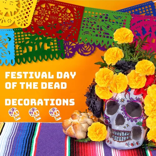 Miniatura 4 de Funtery 50 cabezas de flores de caléndula a granel, decoración del día de los muertos, decoración de altar de ofendas, día de muertos, 9 piezas