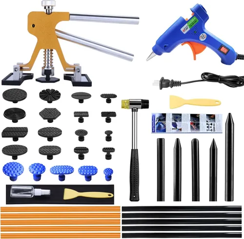 GLISTON - Kit de reparación de abolladuras, ajustable, sin pintura, para automóvil, tamaño grande y pequeño, eliminación de abolladuras por granizo