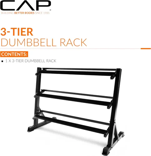 Miniatura 2 de CAP 2-Tier & 3-Tier Dumbbell Rack for Home Gym, Heavy-Duty Steel Weight Storage Rack for Hex Dumbbells, Holds 5-35lb 5-50lb 5-75lb Dumbbell Pairs