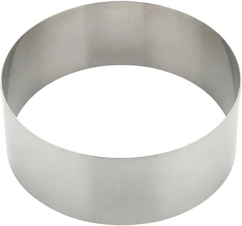 Restaurantware Anillo de horno de 5 x 2.4 pulgadas, 1 anillo redondo para pastel, molde de anillo de acero inoxidable congelable listo para horno,