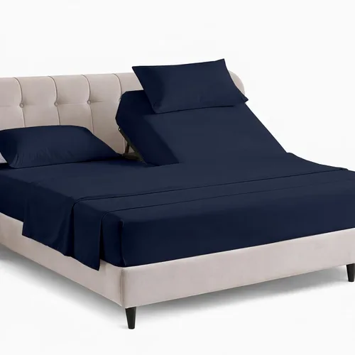 Miniatura 10 de KRISHNA Juego de sábanas prémium de 4 piezas de 34 pulgadas para cama ajustable con números de sueño, 100% algodón egipcio, sábana bajera ajustable