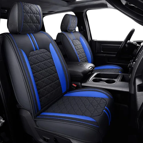 Miniatura 2 de YIERTAI - Fundas de asiento para Dodge RAM, camionetas 2009-2025 2026, 1500/2500/3500HD, Set completo, solo para asientos delanteros, de doble 2