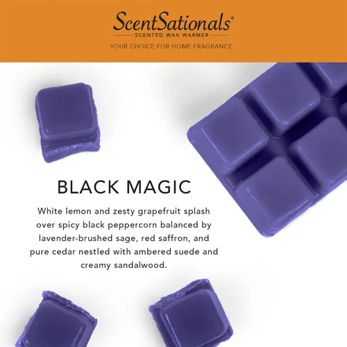 Miniatura 2 de Scentsationals Wax Melts, cubos de cera con aroma fuerte – Colección de gotas de Halloween Black Magic – Fundición perfumada de larga duración