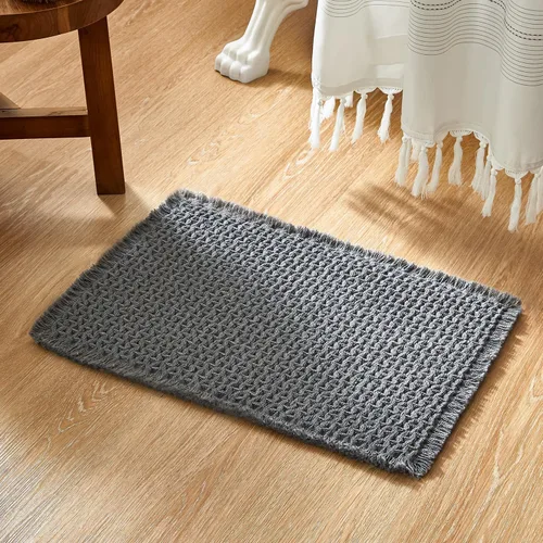Miniatura 25 de TYUU Tapete de baño estilo gofre, tapete de baño bohemio, antideslizante, lavable, súper absorbente, de secado rápido, bonito tapete de baño