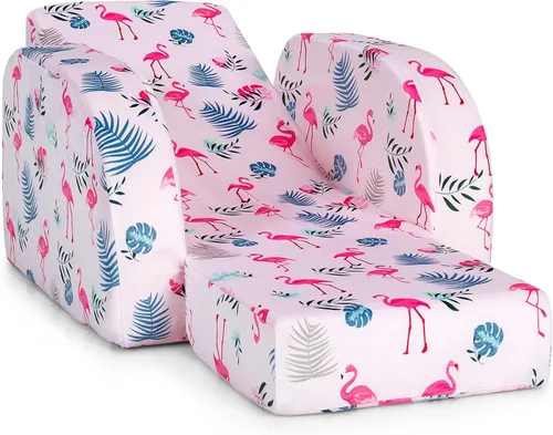 Miniatura 9 de HONEY JOY Sofá para niños, sofá plegable convertible 3 en 1 para niños y cómoda silla tumbona abierta para jugar, sofá plegable de espuma, regalo