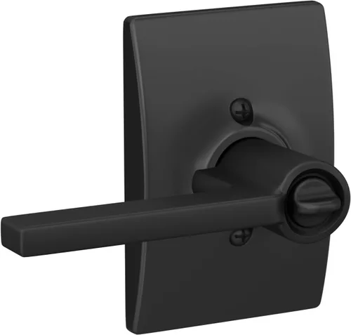 Miniatura 3 de Schlage F51A LAT 622 CEN Latitude - Manilla de puerta con moldura Century, cerradura de entrada con llave, color negro mate