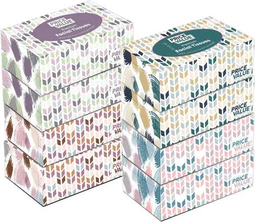 Price Value Cajas de pañuelos faciales, 230 hojas por caja, 8 cajas. Premium suave, suave y duradero en una caja elegante, 1,840 hojas