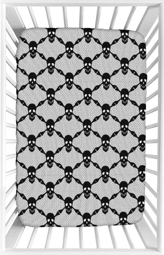 Miniatura 10 de Sábana decorativa para cuna, sábana bajera ajustable de microfibra para cuna para bebés y niños pequeños, 28 x 52 x 8 pulgadas, juego de sábanas