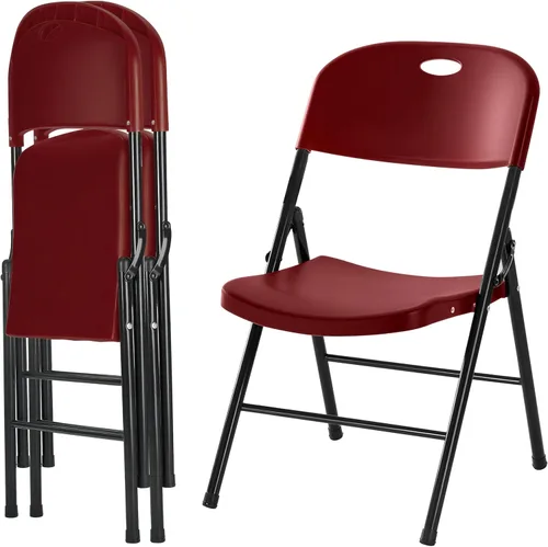 Miniatura 18 de Paquete de 2 sillas plegables de plástico resistente, sillas plegables de capacidad de 450 libras para interiores y exteriores, asientos portátiles