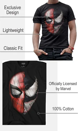 Miniatura 2 de Marvel Spiderman Venom Spidey Faces - Camiseta para adultos