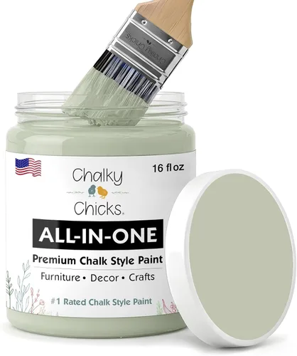 Miniatura 112 de Chalky Chicks - Pintura mate a la tiza, no requiere lijado, 4 onzas líquidas, color gris oscuro (Gun Metal Gray), para muebles, pintura sin Gris
