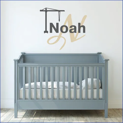 Miniatura 17 de Calcomanías de pared personalizadas con nombre de bebé en un bonito marco con ramas y hojas, calcomanías para paredes con nombre personalizado