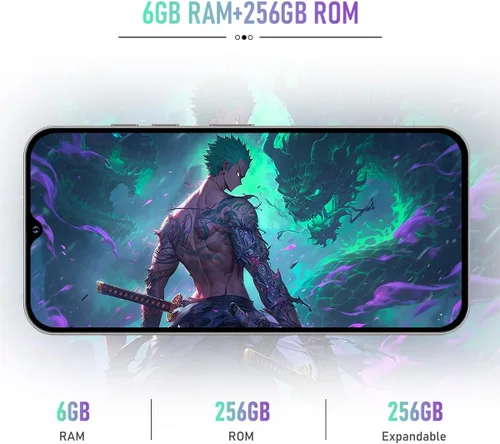Miniatura 2 de Teléfono celular desbloqueado A14 Pro Max Smartphone 6GB+256GB Teléfono Android 13MP+50MP Cámara 6.8 pulgadas Pantalla HD Teléfono móvil 5G Dual SIM