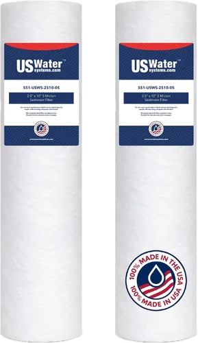 US Water Systems - Filtro de sedimentos de polipropileno hilado de 5 micrones, filtro de agua de 10 x 2.5, cartucho de repuesto para filtro de agua,