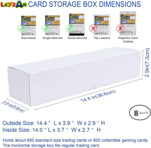 Miniatura 6 de Caja de almacenamiento de tarjetas coleccionables, paquete de 8 • Caja de almacenamiento de cartón corrugado de 1000 unidades con divisores