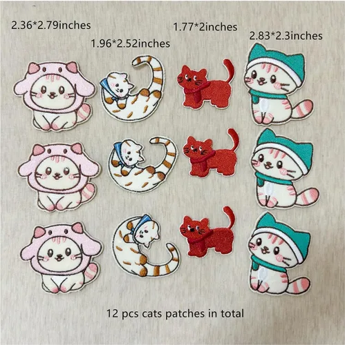 Miniatura 7 de 12 parches de gatos lindos para coser, parches autoadhesivos para chaquetas, mochilas, jeans, ropa, zapatos, parches de bricolaje