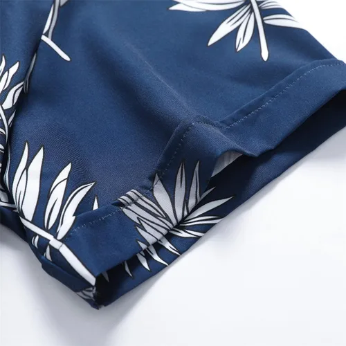 Miniatura 7 de SheLucki - Camisa hawaiana para hombre, unisex, estilo informal, manga corta, con botones y estampado de sombra de palmeras, para el verano
