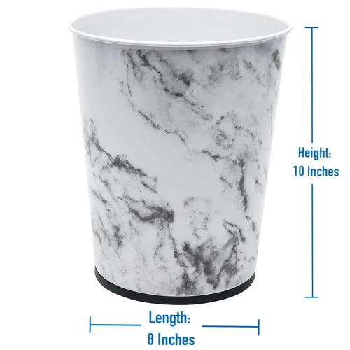Miniatura 3 de Bath Bliss Cubo de basura pequeño de 5 litros Paquete de 2 Parte superior abierta redonda Bote de basura Baño Dormitorio Cocina Mármol