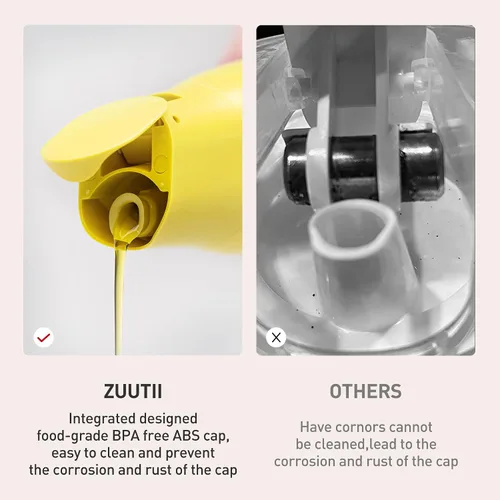 Miniatura 4 de Dispensador de Aceite de Oliva Zuutii, Envase de Aceite sin Goteo para Cocina. Dispensador de Vinagre, Botella de Vidrio para Cocina, 500ML, Crema