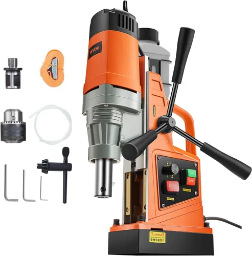 Miniatura 14 de VEVOR Prensa de Taladro Magnético, 1300W 3.99 cm de Diámetro de Taladro, Taladro Magnético Portátil de 2922 lbf de Potencia, 810 RPM, Máquina