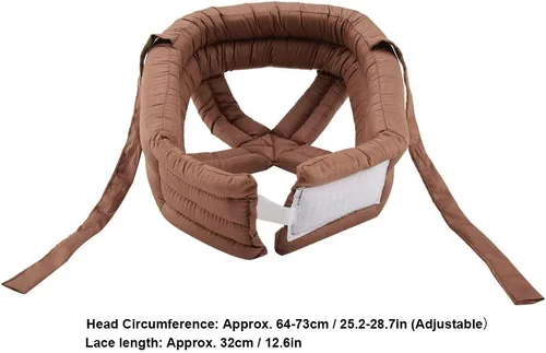 Miniatura 3 de Casco anticolisión, sombrero protector para ancianos, casco de seguridad, anticolisión, prevención de caídas con encaje para el mayor (marrón)