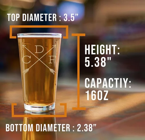 Miniatura 5 de Vaso de cerveza grabado personalizado de 16 onzas, regalos de Navidad grabados personalizados para hombres, regalos de cumpleaños para papá, regalos
