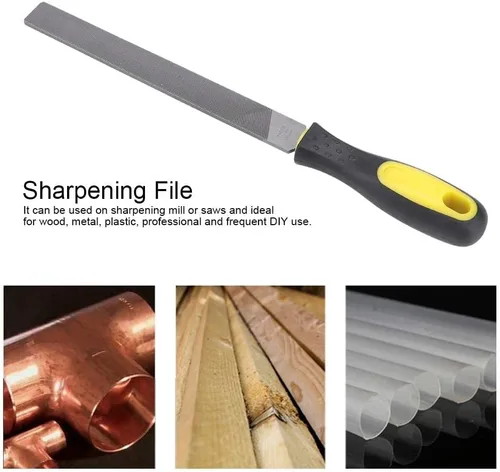 Miniatura 8 de Lima plana de metal de 8 pulgadas con asa, herramienta profesional de acero de alto carbono para afilar, dar forma y desbarbar metal, madera