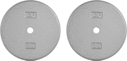 CAP Barbell Placas de peso estándar de hierro fundido de 1 pulgada, individuales y juegos | 1.25-50 libras | Múltiples opciones Gris