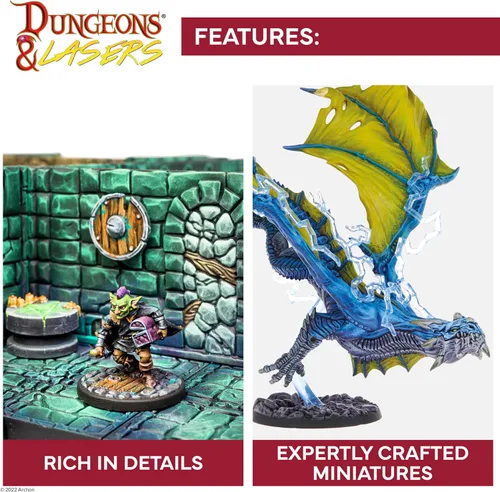 Miniatura 4 de Dungeons & Lasers Animal Companions - Juego de miniaturas DND - 24 figuras con bases escénicas - Compatible 5E para juegos de rol de mesa - 1.102 in