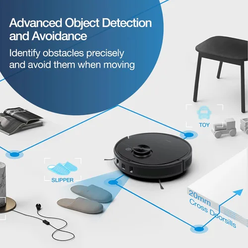 Miniatura 4 de ECOVACS Deebot N8 Pro+ Robot aspirador y limpiador de trapeador, con estación de vacío automático, succión de 2600 Pa, navegación LiDAR basada