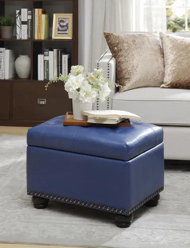 Miniatura 2 de Convenience Concepts Designs4Comfort 5th Avenue - Otomana tapizada de almacenamiento de 24 pulgadas, taburete y asiento contemporáneo con tapa