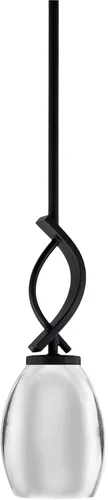 Miniatura 109 de Toltec Lighting Cavella Stem Colgado Mini colgante, acabado grafito, vidrio de muselina blanca de 4 pulgadas